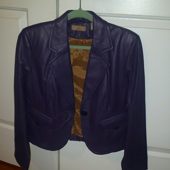 Jackets & Blazers - Purple Leather Women's Jacket